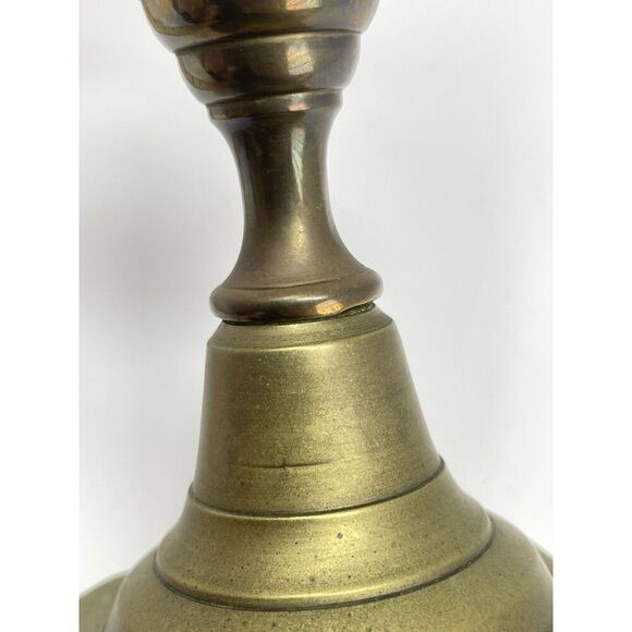 Vintage Queen Anne Brass Candlestick Taper Candle Holder 8.75” Square Base - Picture 6 of 6